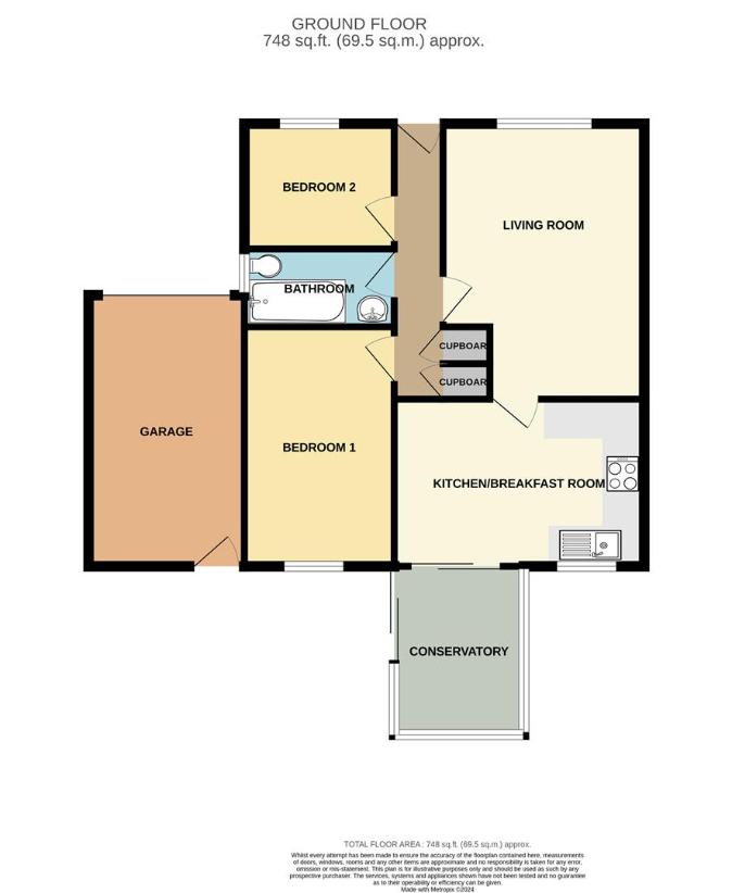 2 bedroom bungalow for sale - floorplan