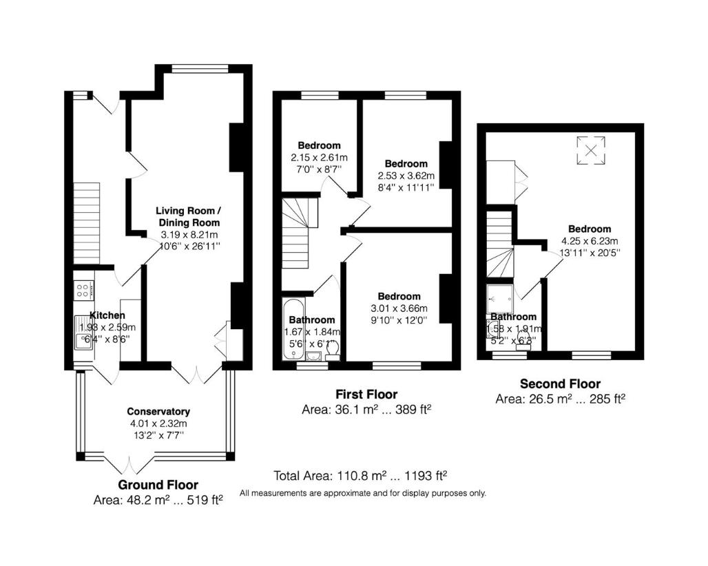 4 bedroom terraced house for sale - floorplan