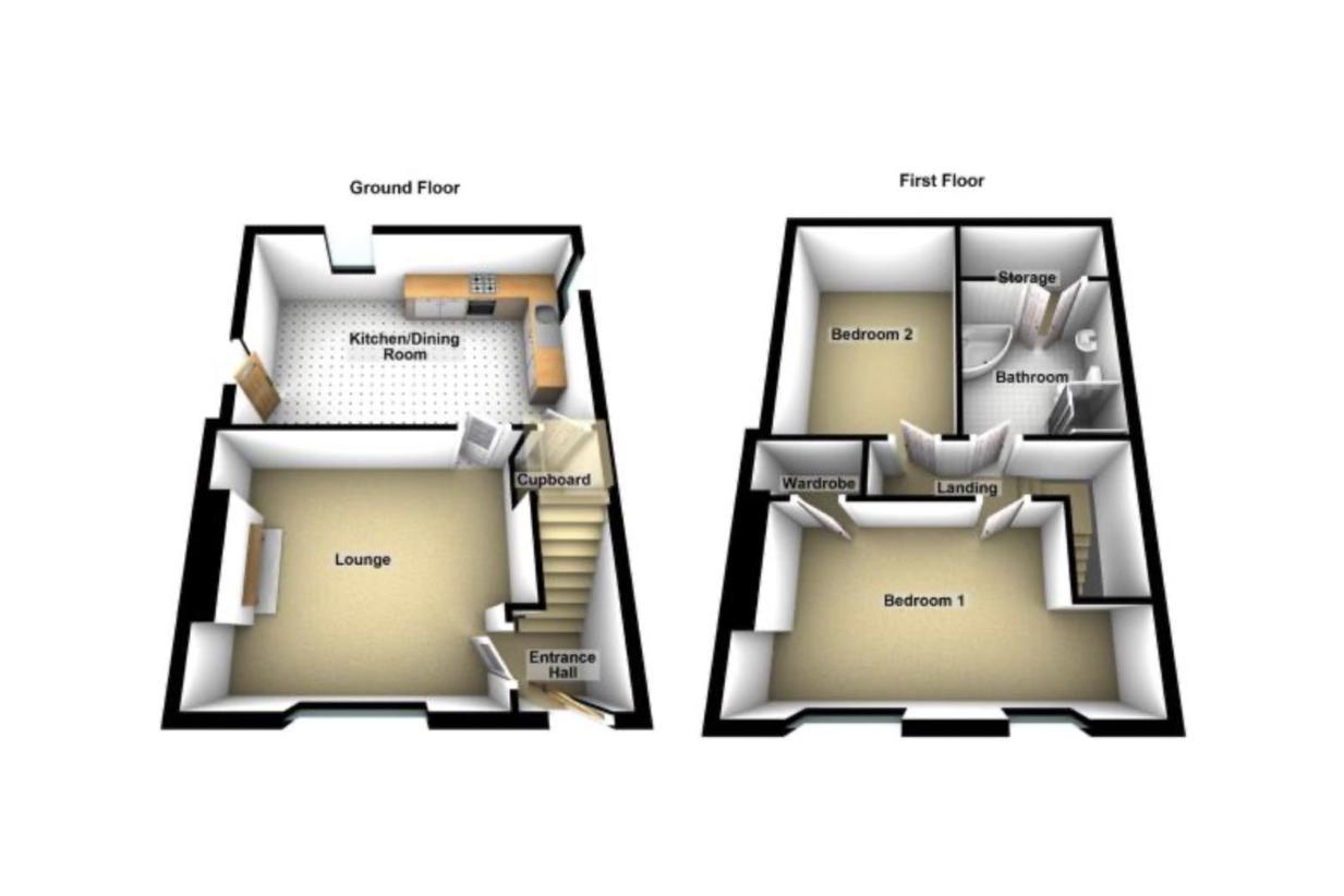 2 bedroom cottage for sale - floorplan