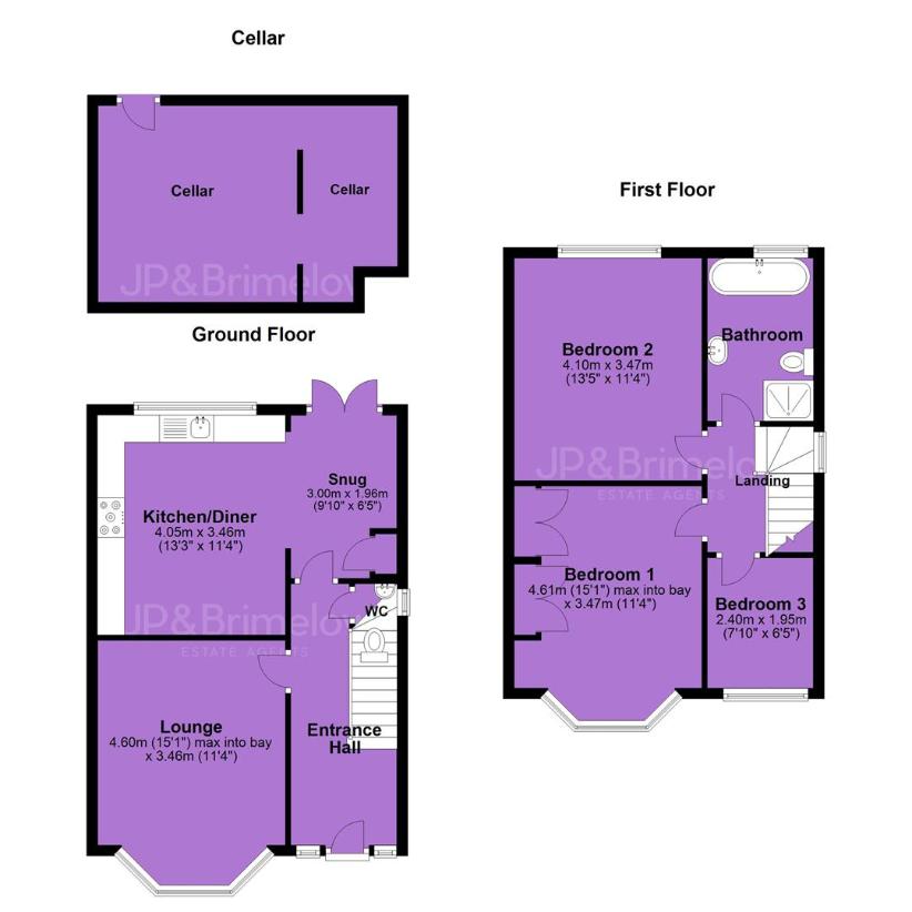 3 bedroom semi-detached house for sale - floorplan