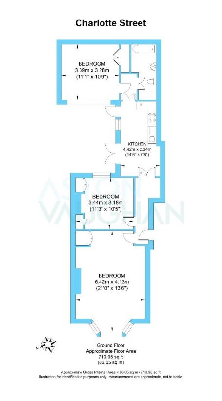 2 bedroom flat for sale - floorplan