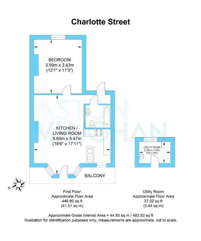 1 bedroom flat for sale - floorplan