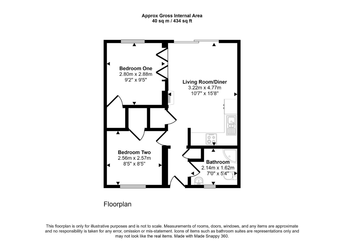 2 bedroom flat for sale - floorplan