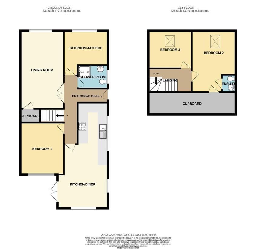 4 bedroom semi-detached house for sale - floorplan