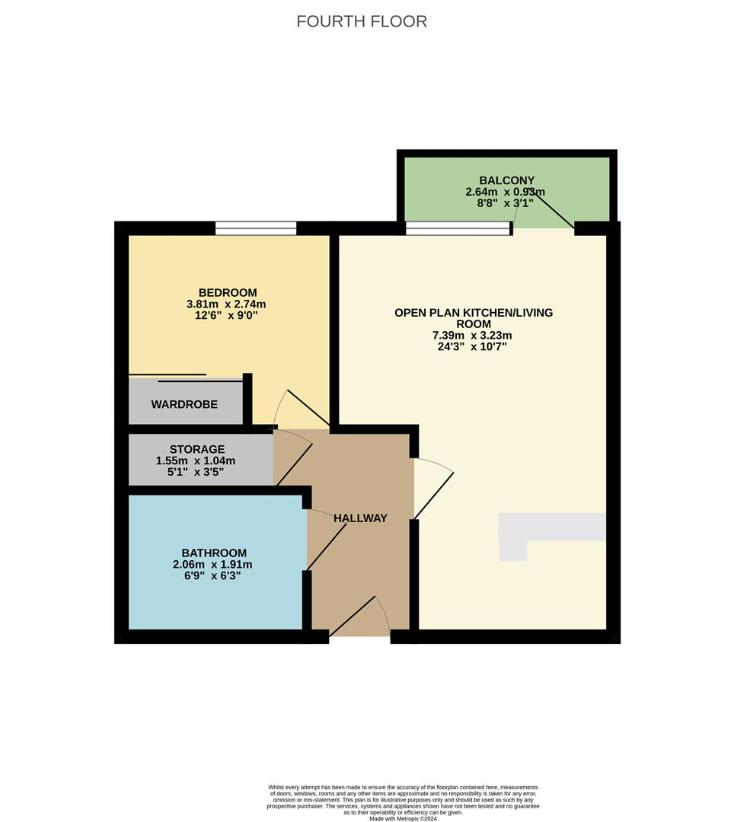 1 bedroom flat for sale - floorplan