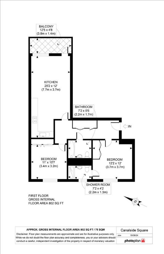 2 bedroom flat for sale - floorplan