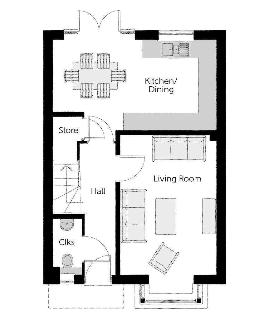 3 bedroom semi-detached house for sale - floorplan