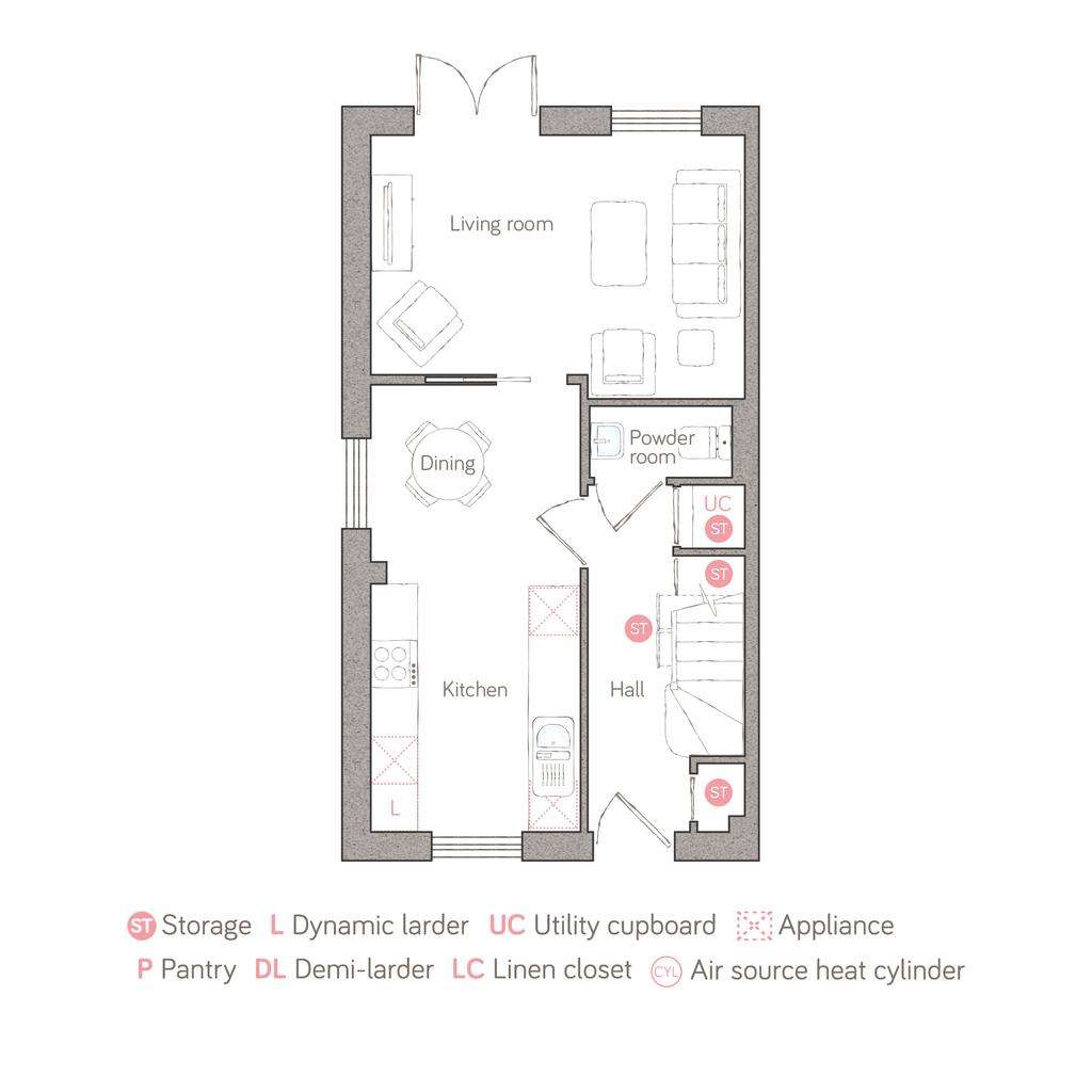 3 bedroom semi-detached house for sale - floorplan