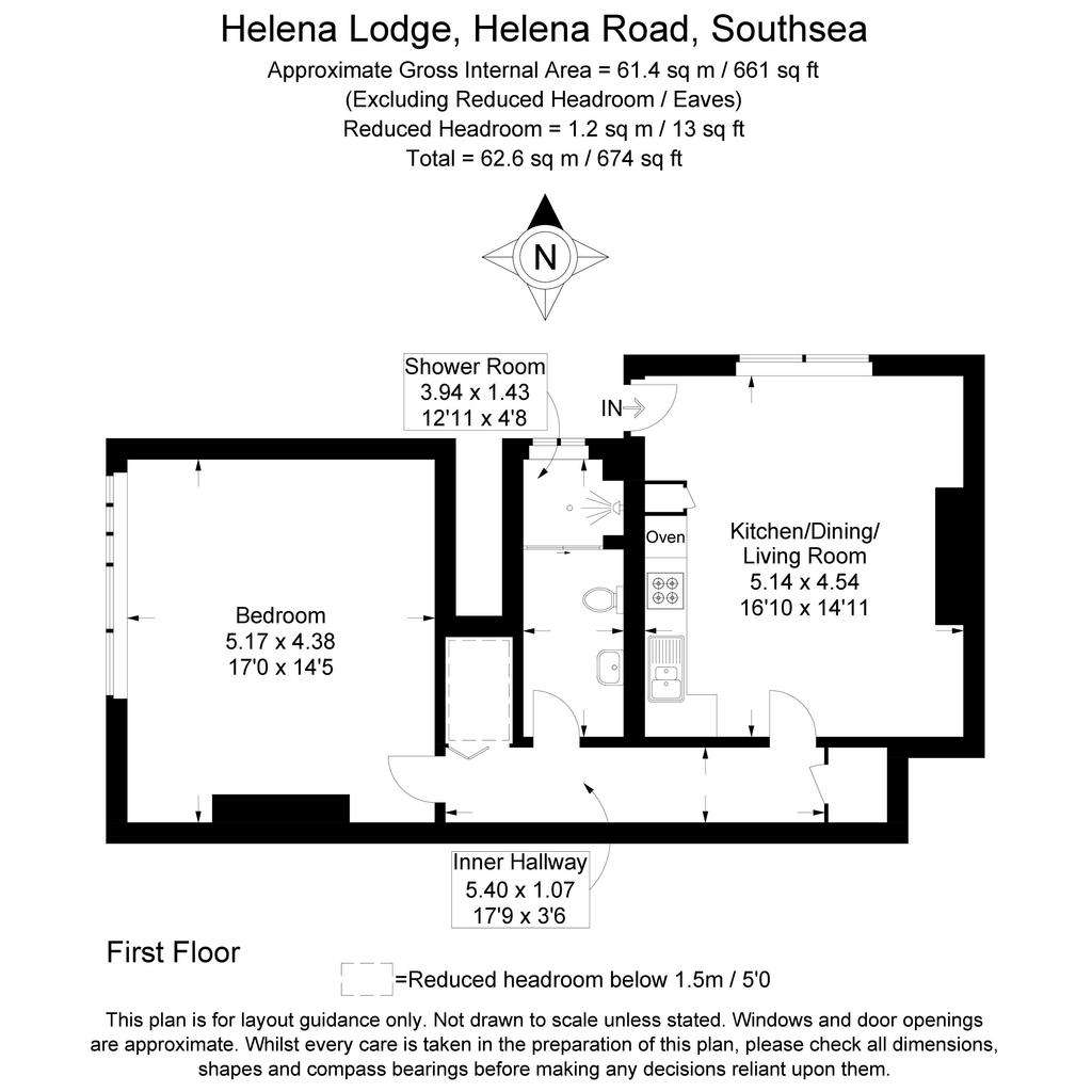 1 bedroom flat to rent - floorplan