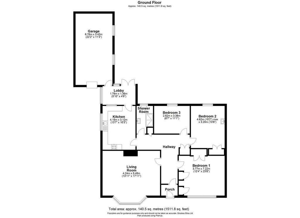 3 bedroom detached bungalow to rent - floorplan