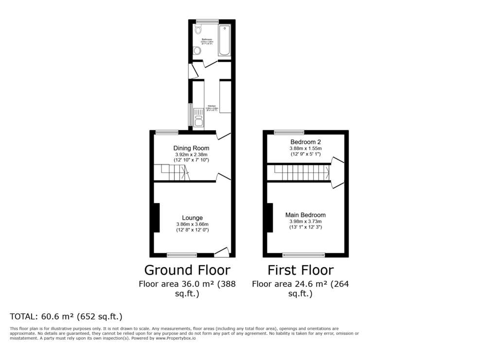 2 bedroom terraced house for sale - floorplan