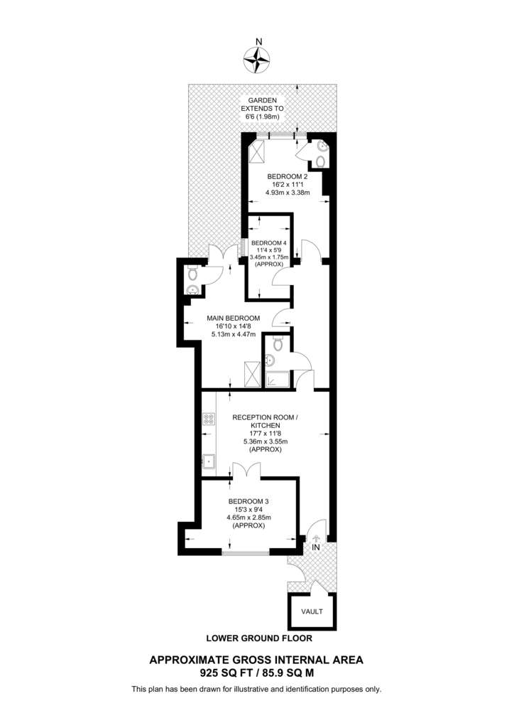 4 bedroom flat to rent - floorplan