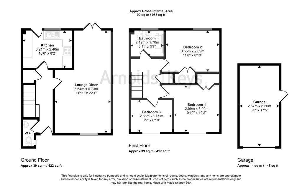 3 bedroom link-detached house for sale - floorplan