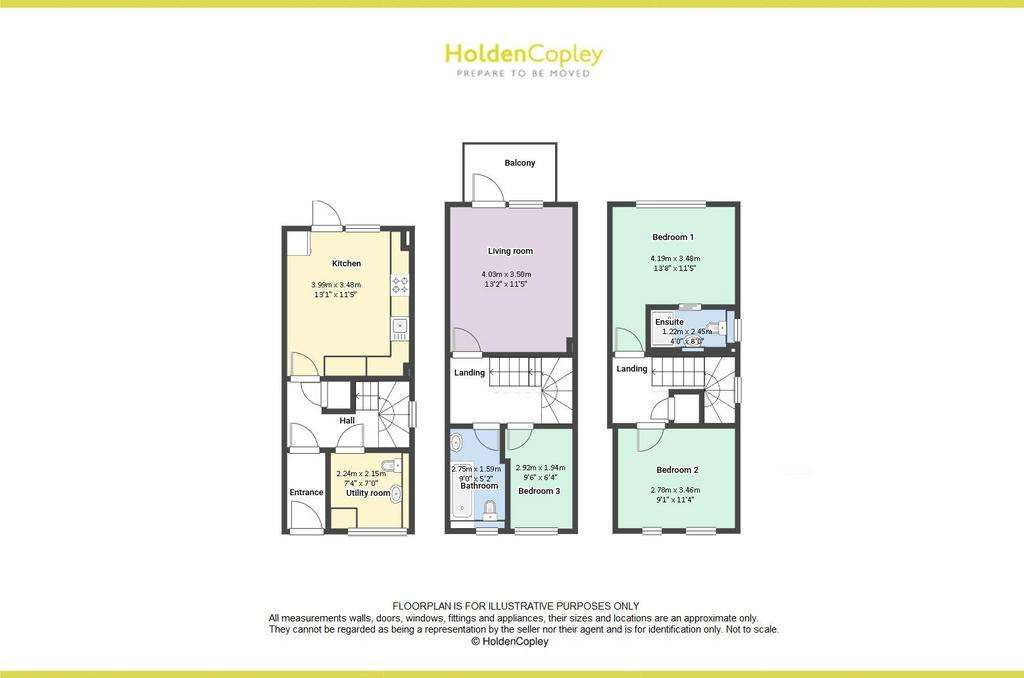 3 bedroom end of terrace house for sale - floorplan