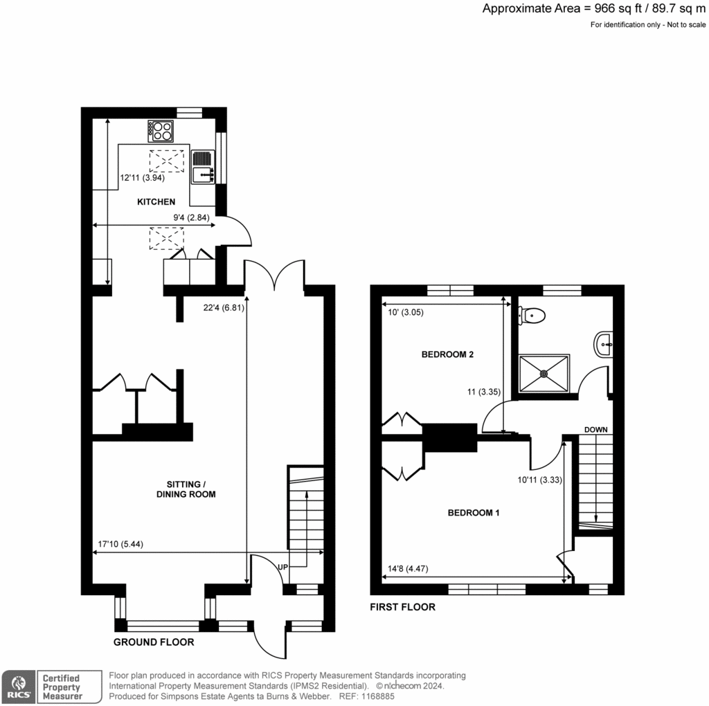 2 bedroom terraced house for sale - floorplan