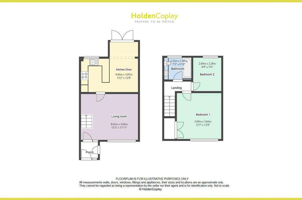 2 bedroom terraced house for sale - floorplan