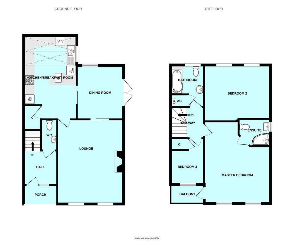 3 bedroom semi-detached house for sale - floorplan