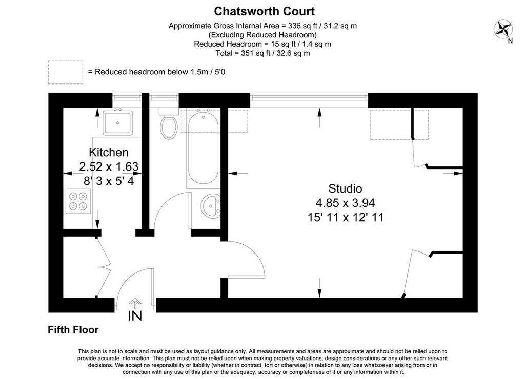 Studio flat to rent - floorplan