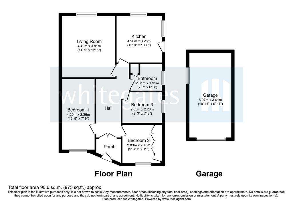 3 bedroom bungalow for sale - floorplan