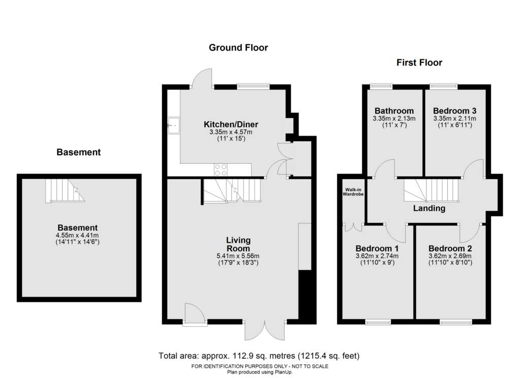 3 bedroom terraced house for sale - floorplan