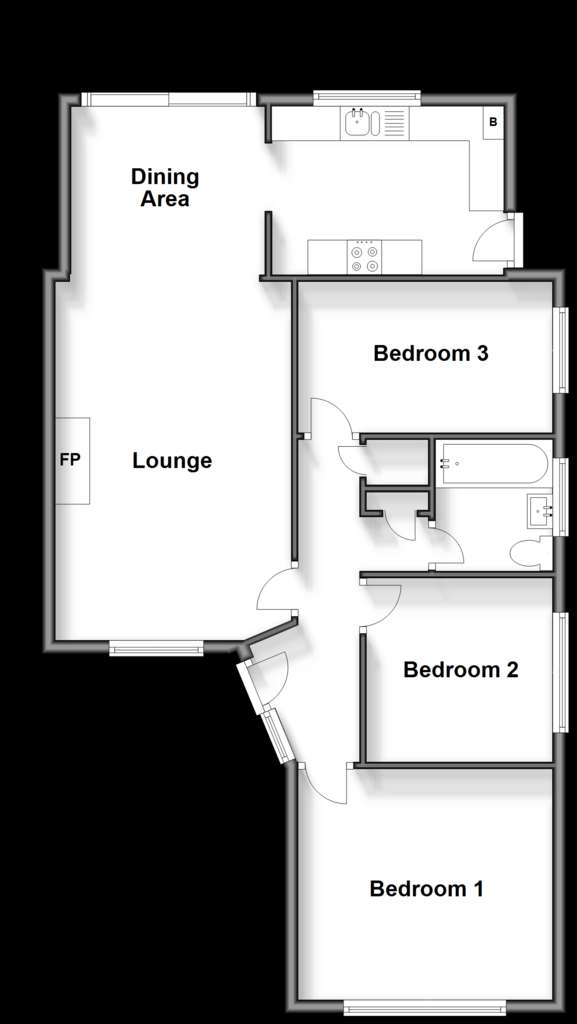 3 bedroom semi-detached bungalow for sale - floorplan