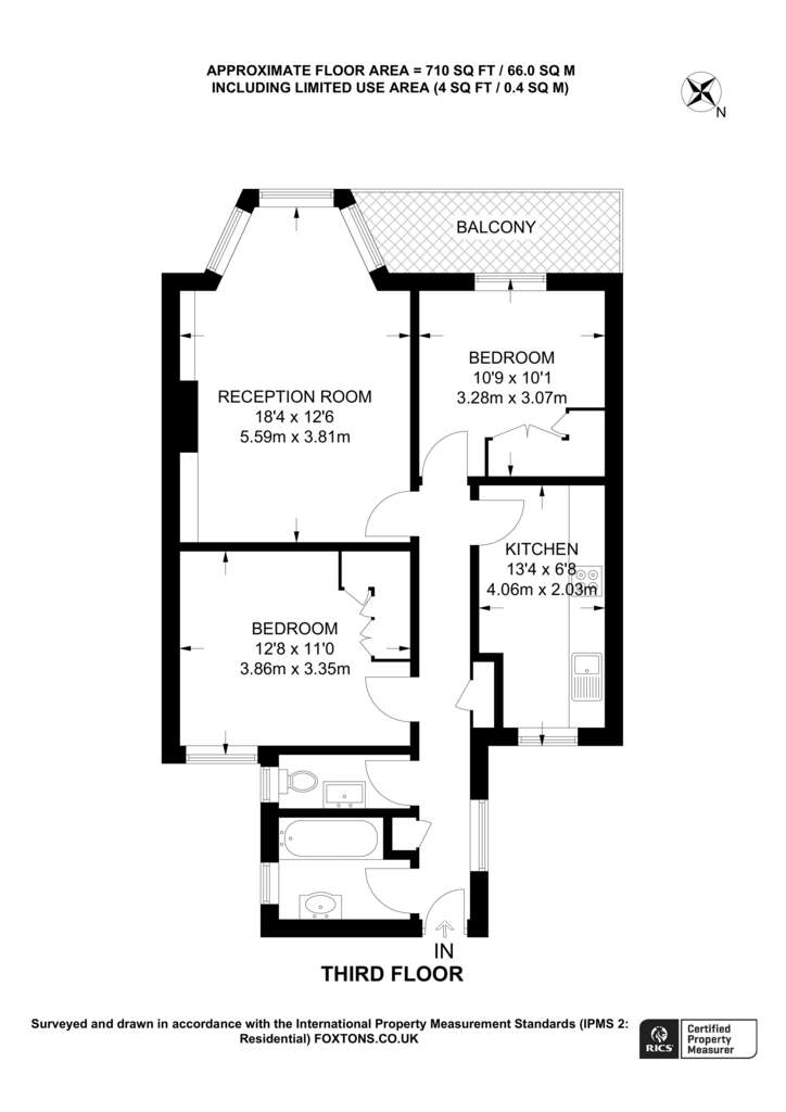 2 bedroom flat to rent - floorplan