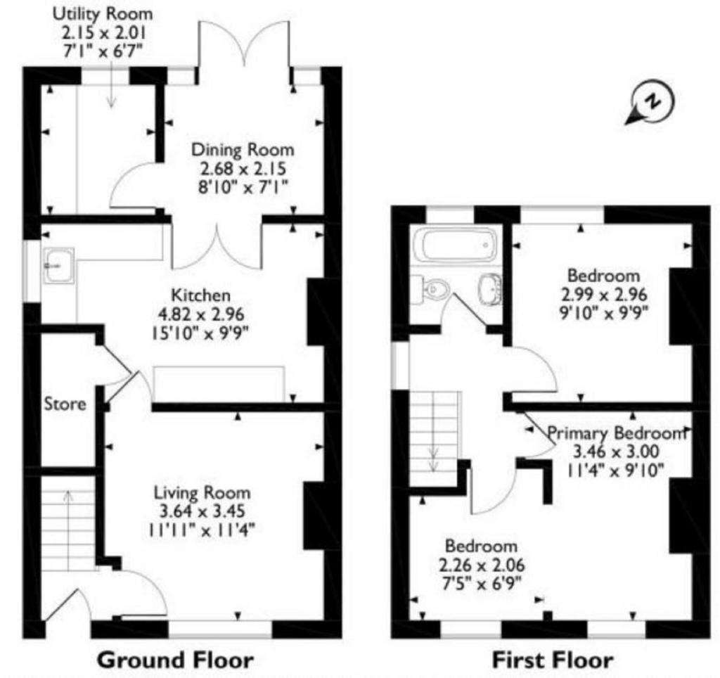 2 bedroom semi-detached house for sale - floorplan