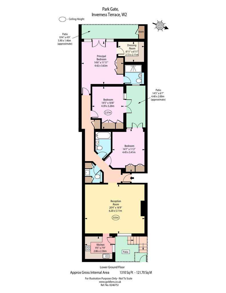 3 bedroom flat to rent - floorplan