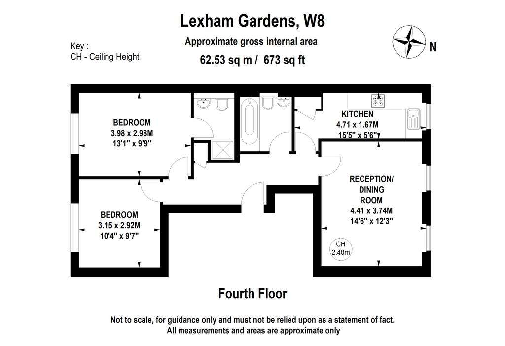 2 bedroom flat to rent - floorplan