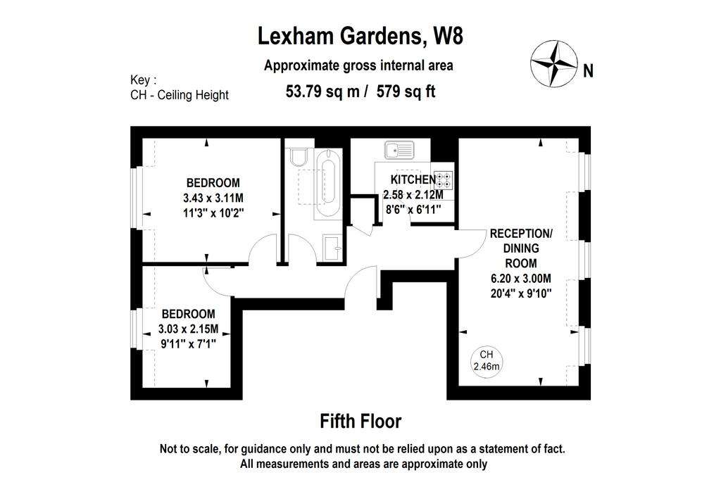 2 bedroom flat to rent - floorplan