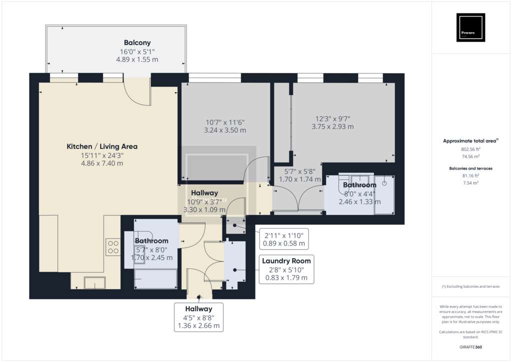 2 bedroom flat to rent - floorplan