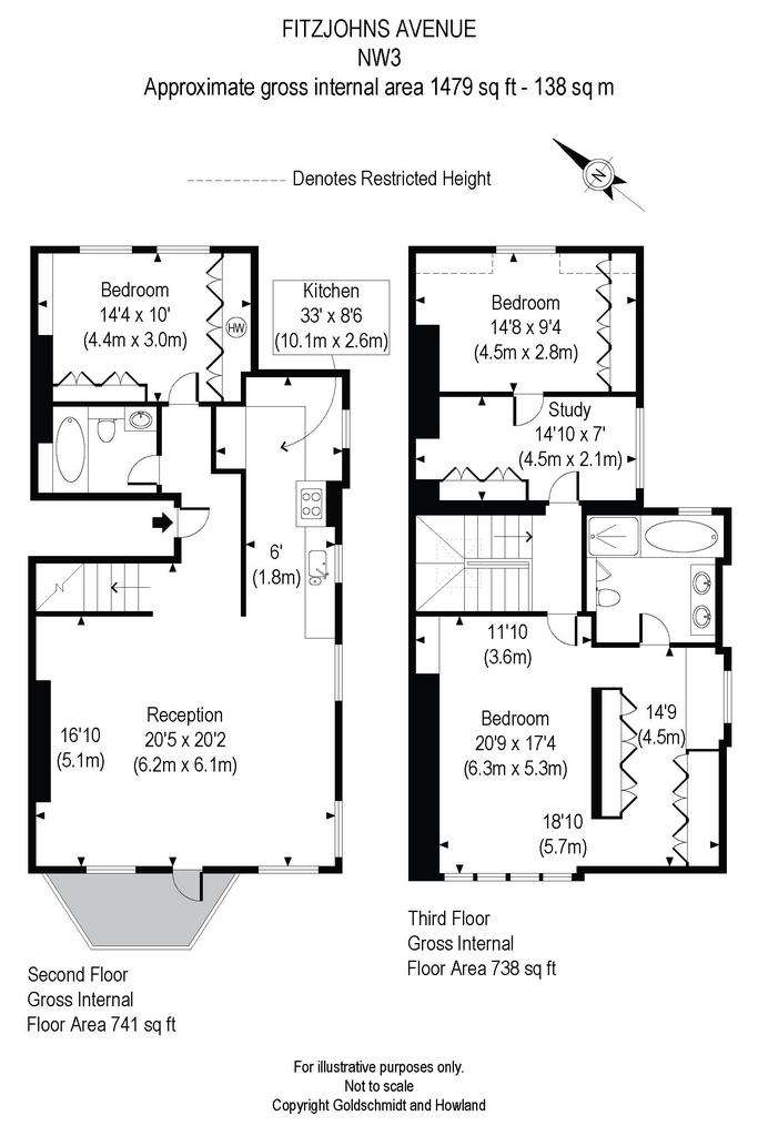 3 bedroom flat to rent - floorplan