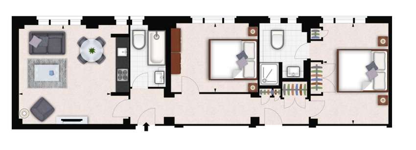 2 bedroom flat to rent - floorplan