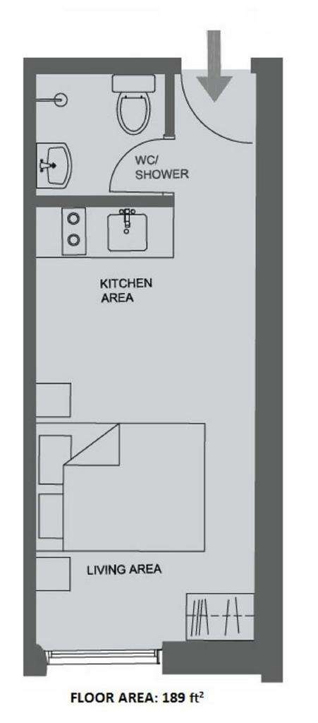 Studio flat to rent - floorplan