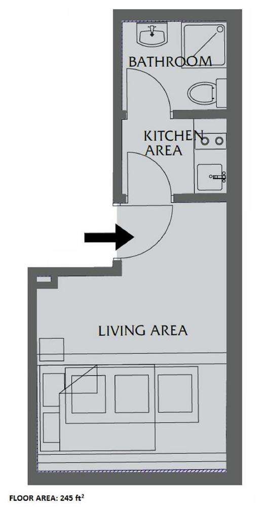 Studio flat to rent - floorplan