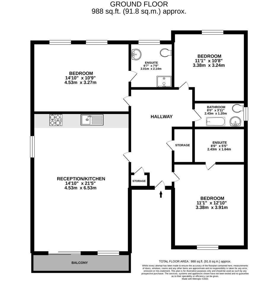 3 bedroom flat to rent - floorplan