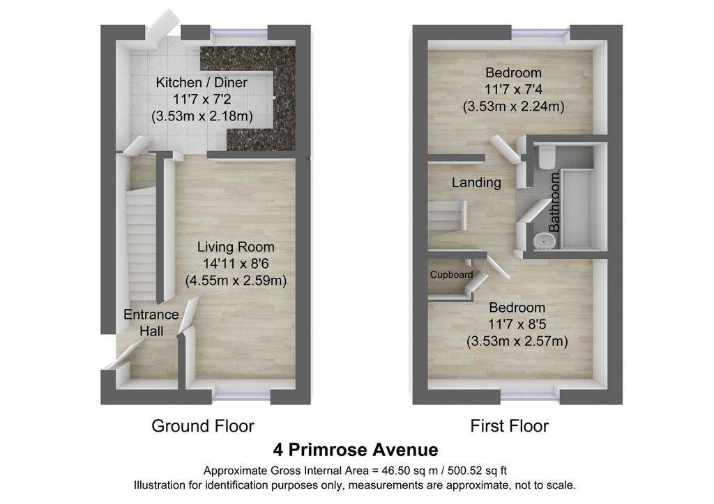 2 bedroom semi-detached house for sale - floorplan