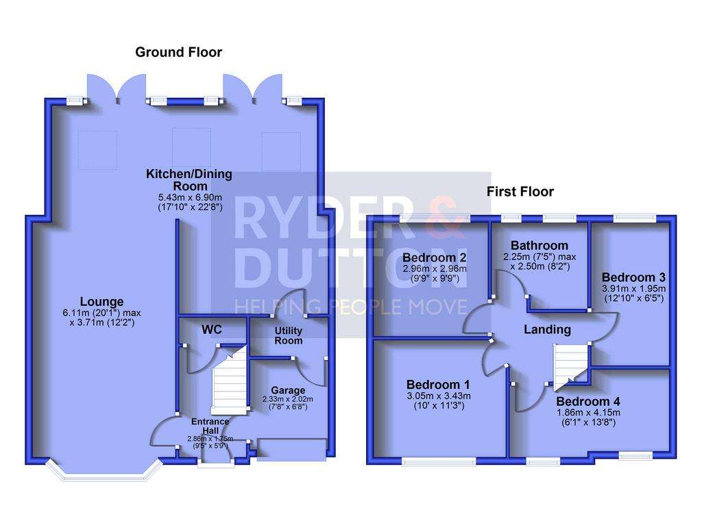 4 bedroom semi-detached house for sale - floorplan