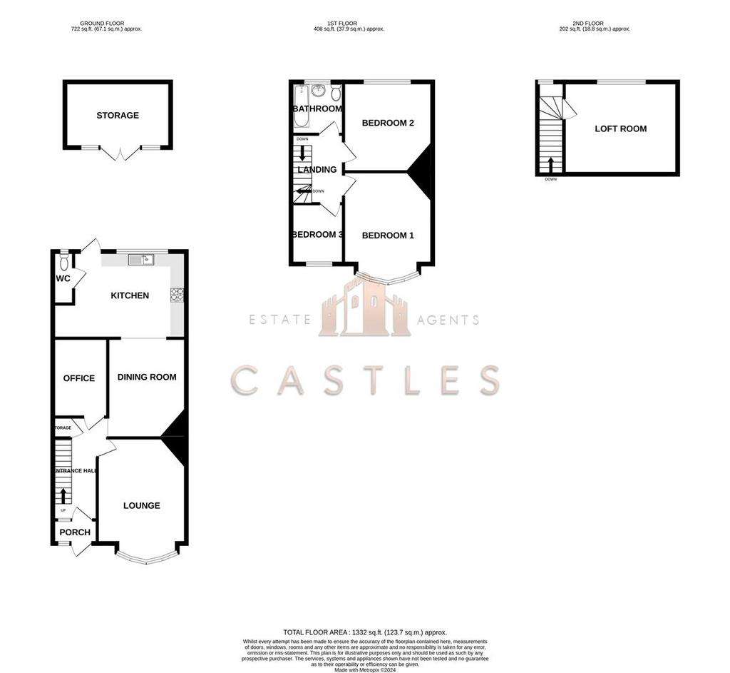 3 bedroom terraced house for sale - floorplan