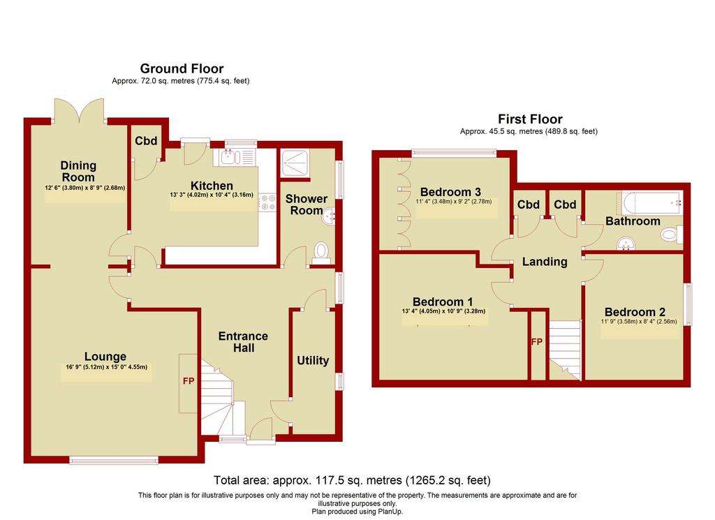 3 bedroom semi-detached house for sale - floorplan