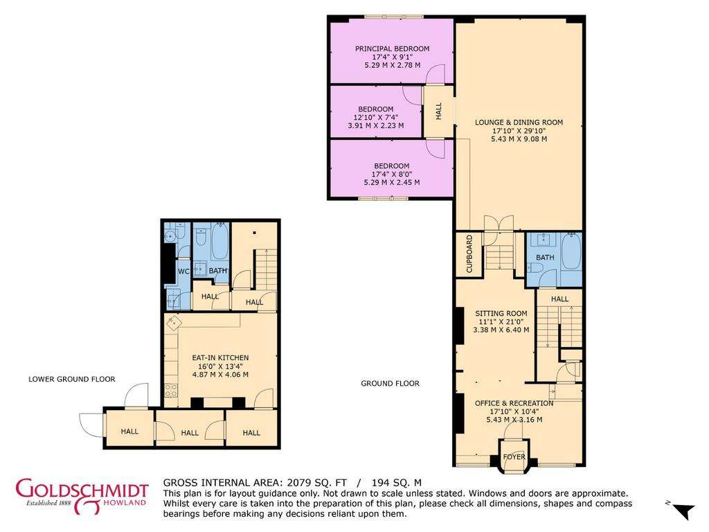 3 bedroom flat for sale - floorplan