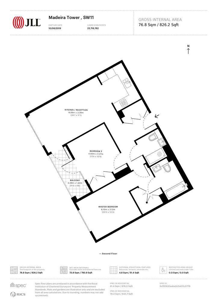 2 bedroom flat to rent - floorplan