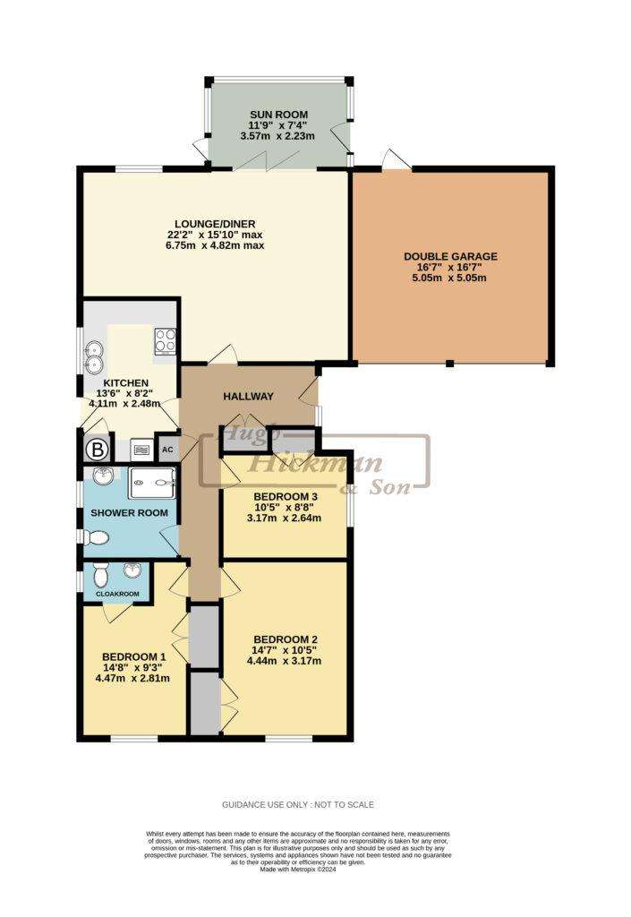 3 bedroom detached bungalow for sale - floorplan