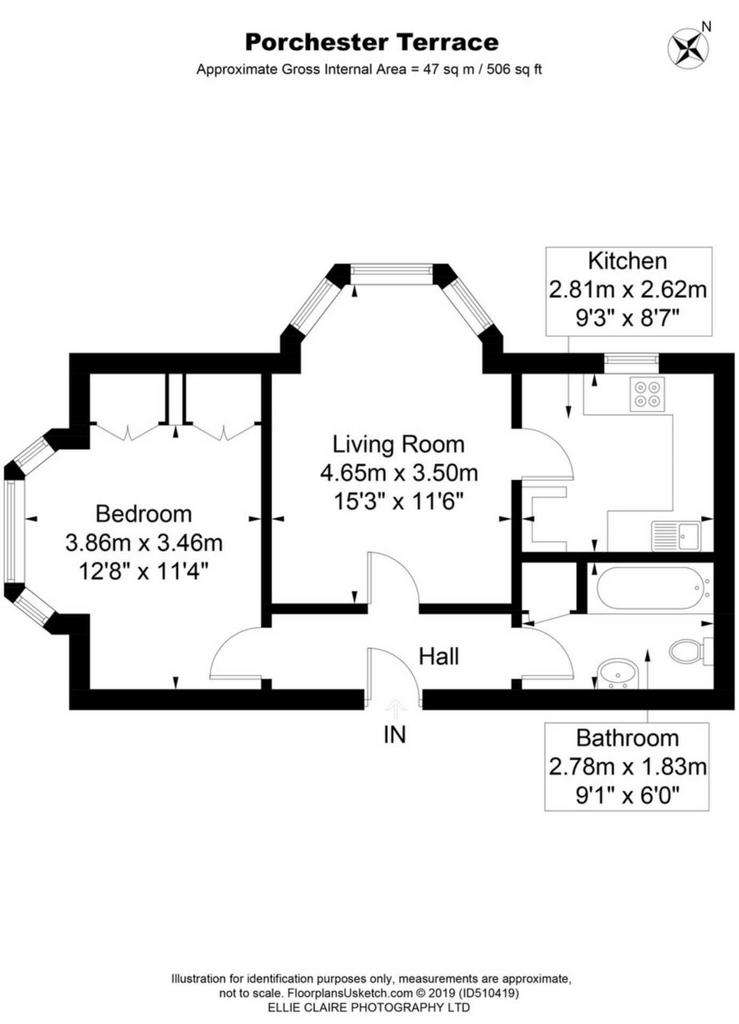 1 bedroom flat to rent - floorplan