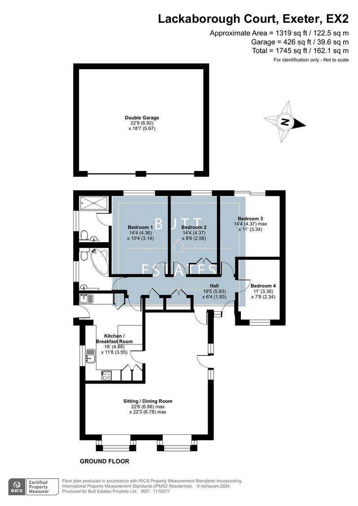 4 bedroom bungalow for sale - floorplan