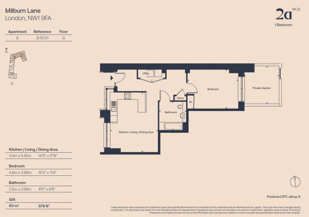 1 bedroom flat for sale - floorplan