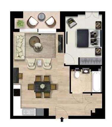 1 bedroom flat to rent - floorplan