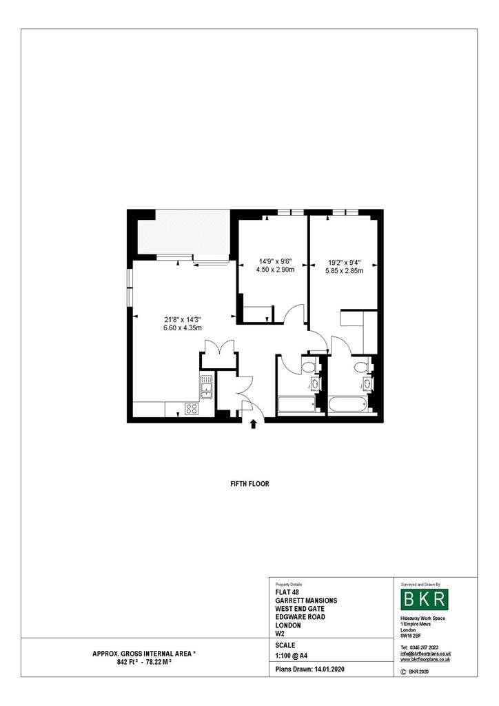 2 bedroom flat to rent - floorplan