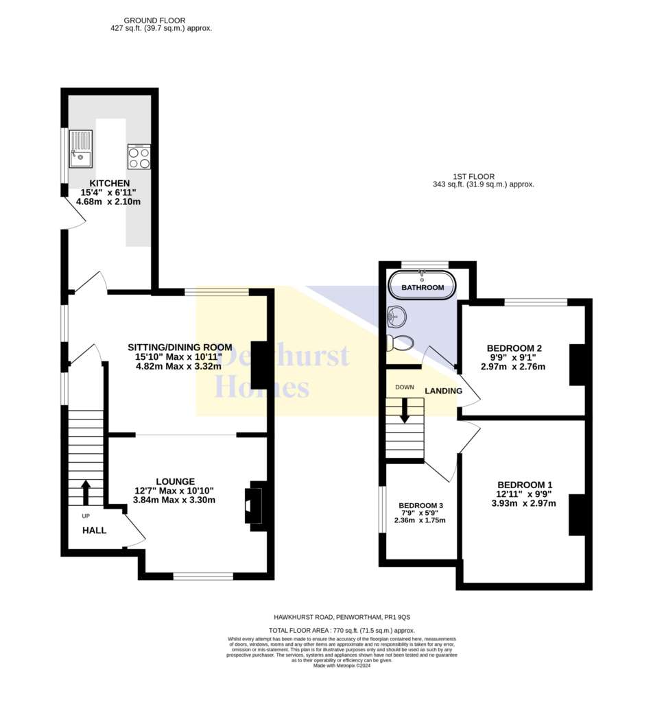 3 bedroom semi-detached house for sale - floorplan