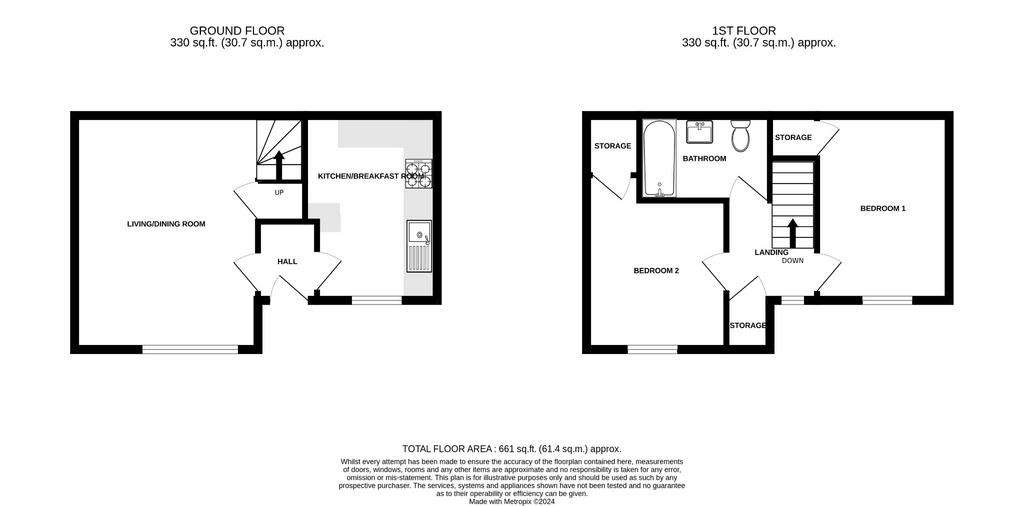 2 bedroom terraced house for sale - floorplan